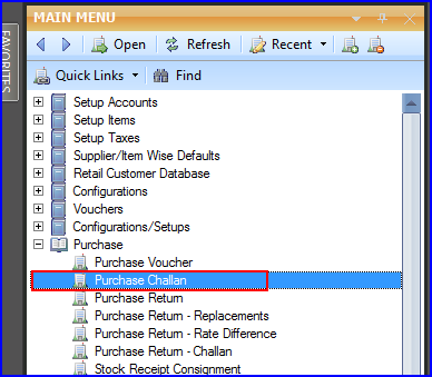 Purchase Challan